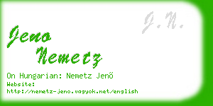 jeno nemetz business card